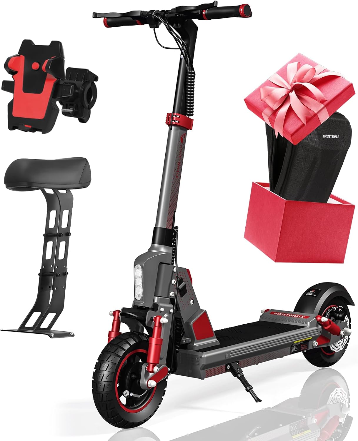 HONEYWHALE C1 Scooter Eléctrico Adulto con Asiento, Patín Eléctrico Plegable con Motor 980W, Velocidad Máxima 45 km/h, Batería 13AH-Autonomía 40km