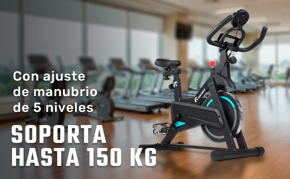 Bicicleta fija spinning 6kg LCD 150kg asiento y manubrio ajustable cardio hogar gym pedales correa
