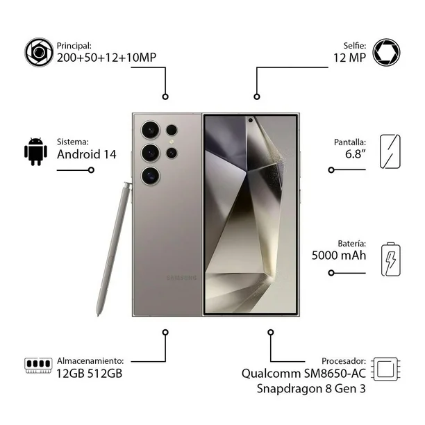 Smartphone Samsung Galaxy S24 Ultra 512 GB Gris