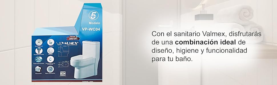 valmex, sanitario para ba&ntilde;o, wc one piece, wc blanco