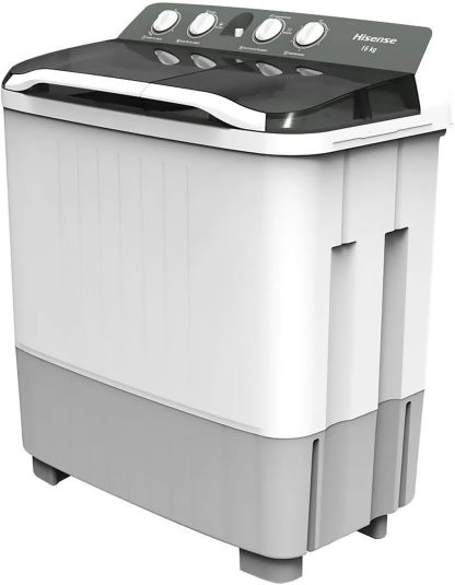 Lavadora Automatica Hisense doble tina 13 KG, carga superior, Blanca/Gris, modelo WSA1302P