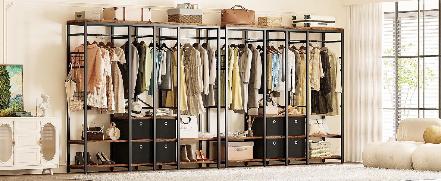 garment rack, closet organizer, wardrobe, clothing rack, freestanding closet organizer