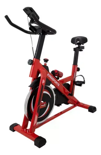Bicicleta Fija 10 Kg Estática Para Spinning Cardio Fitness Color Rojo