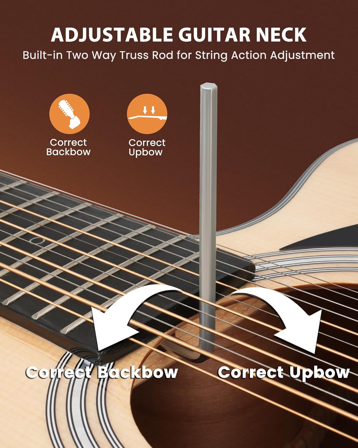 Fesley Guitarra de 12 cuerdas, guitarras eléctricas acústicas de tamaño completo para adultos, guitarra de abeto superior acústica, paquete de guitarra recortada con bolsa de concierto, púas, cuerdas, correa, natural