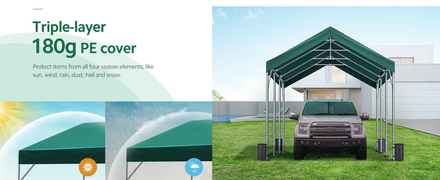 Avance Outdoor - Toldo de 180 g de polietileno para coche contra los rayos UV e impermeable