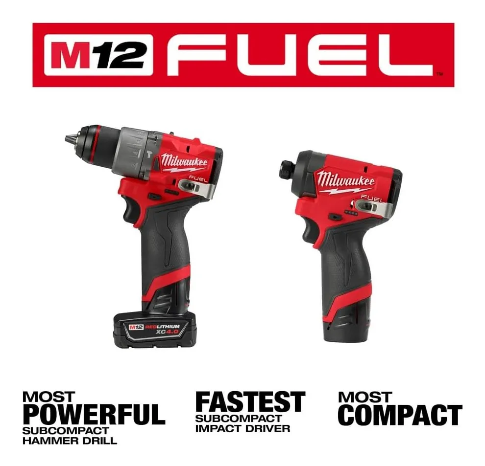 Milwaukee M12 Fuel Kit Combinado De Taladro Percutor Inalámb