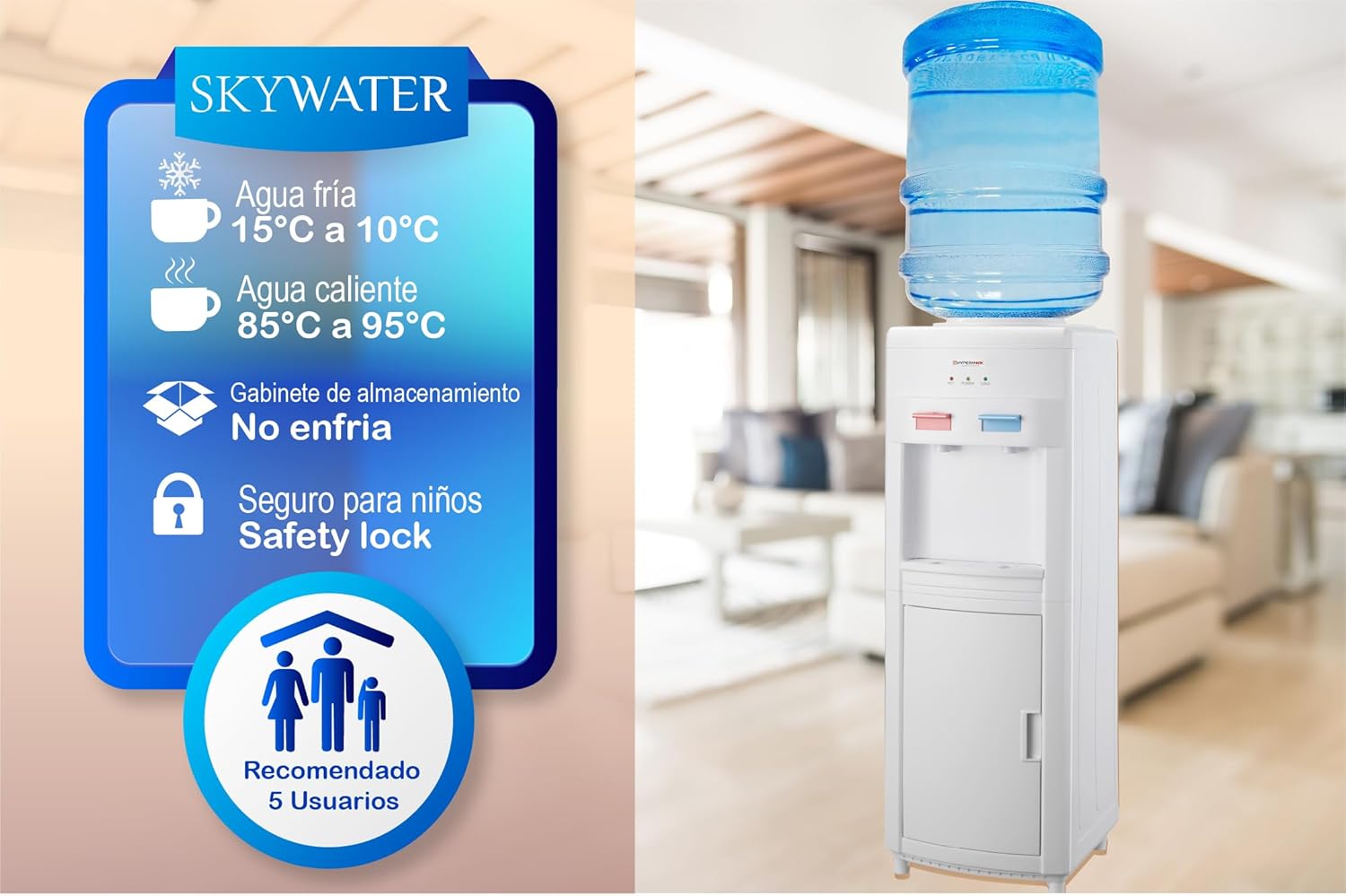 Hypermark Dispensador de Agua, Skywater de 2 Llaves