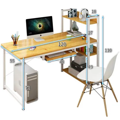 Escritorio y silla para Ordenador y Estantería Combinada