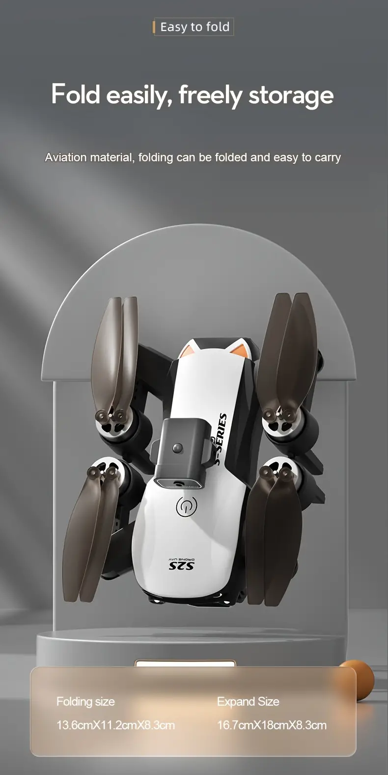 Dron de larga duraci&oacute;n S2S, bater&iacute;as duales, con c&aacute;mara dual, WiFi FPV, cuadric&oacute;ptero plegable dual, mantenedor  ,     del vuelo con  , control remoto o tel&eacute;fono m&oacute;vil, operaci&oacute;n dual, regalo para hombres principiantes, veh&iacute;culo a&eacute;reo no tripulado econ&oacute;mico para exteriores. detalles 3