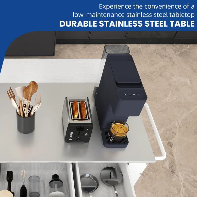 Isla de cocina HomLif con hoja abatible y almacenamiento, carrito de isla de cocina con enchufes, regalo de Halloween y Navidad.