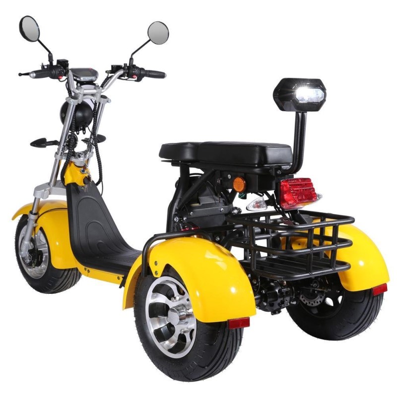 Patinete eléctrico para adultos de 3 ruedas, motocicleta eléctrica con asiento para pasajero