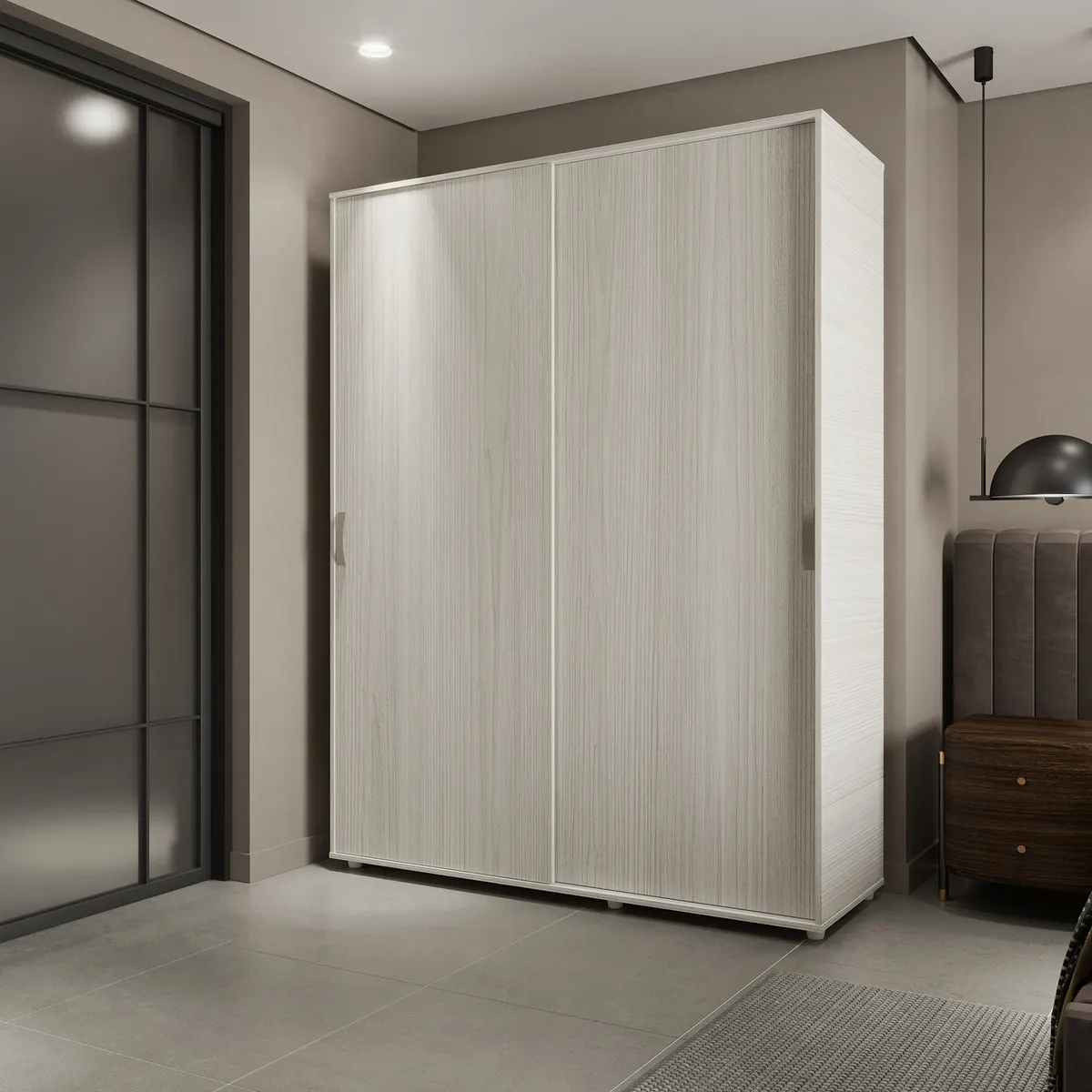 Armario Puertas Corredizas Berlín 150cm Color Niebla Blanco