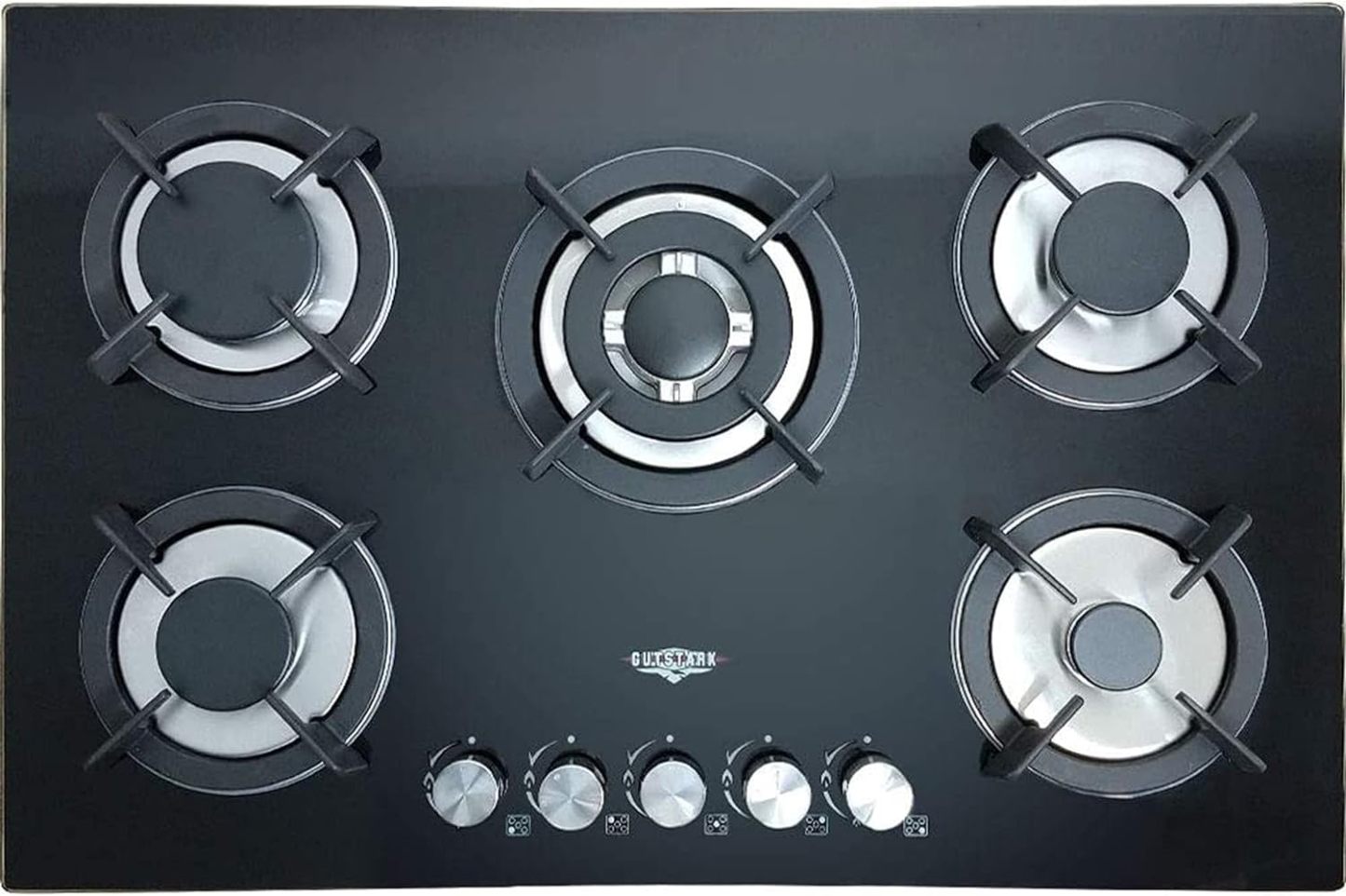 Gutstark Parrilla de Gas Empotrable 5 Quemadores De Gas Cristal Templado Empotrable Grueso Estufas Empotrables Hogar Cocina Gas Natural o Gas LP Estufa de Mesa Parrillas