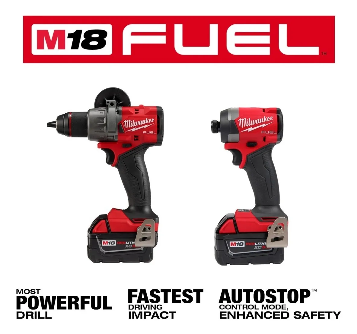 Combo Milwaukee Rotomartillo Atornillador Fuel 3697-22 Color Rojo