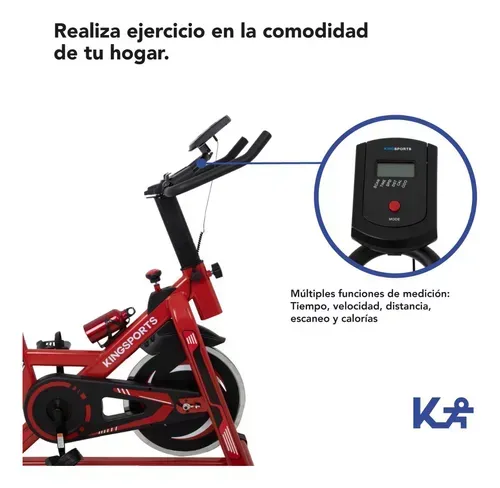Bicicleta Fija 10 Kg Estática Para Spinning Cardio Fitness Color Rojo
