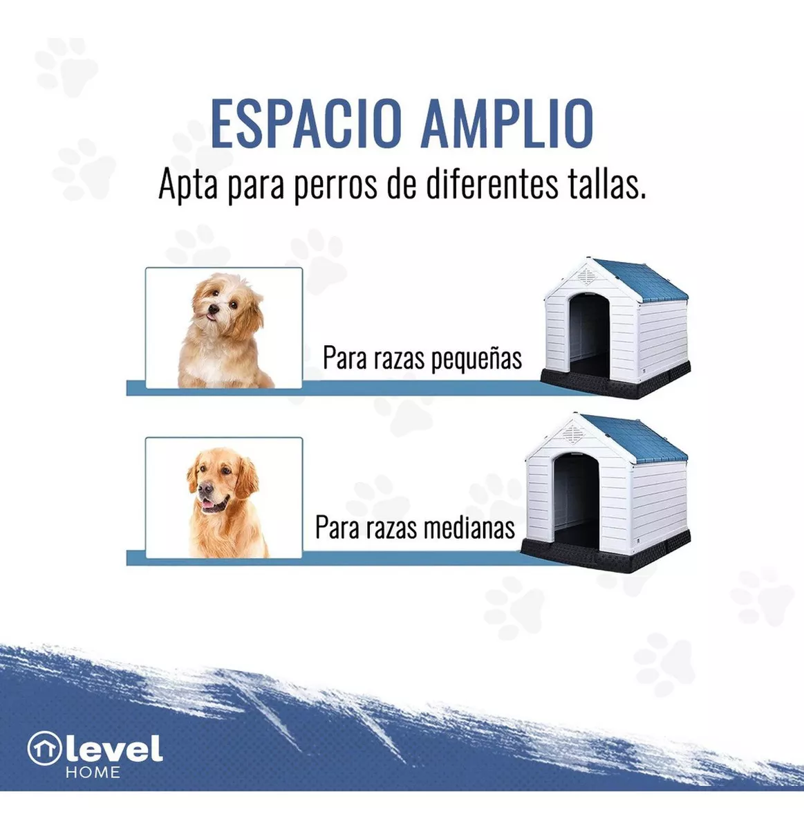 Casa De Plástico Exterior Térmica Raza Grande 97cm Color Azul