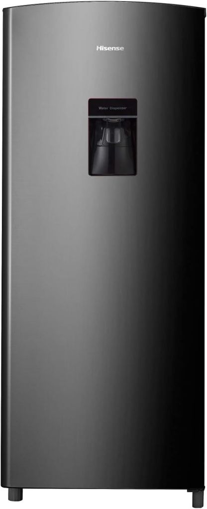 Hisense RR63D6WGX-Refrigerador Una Puerta, 6.3 pies cúbicos con Dispensador de Agua,Deshielo Semiautomático,Sello de Puerta Antibacteriano,52x54x128cm(AnchoxLargoxAlto),Gris
