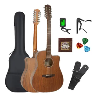 Guitarra Acustica Docerola 42 Nogal 12 Cuerdas Accesorios