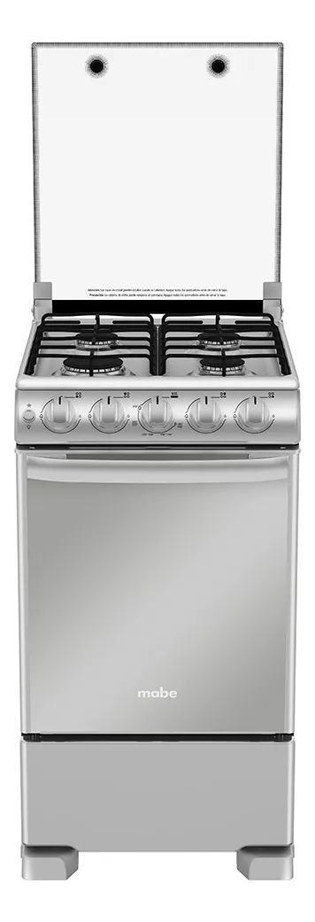 Cocina MabeEM5045CAIS1 glp color plata mercury con puerta con visor