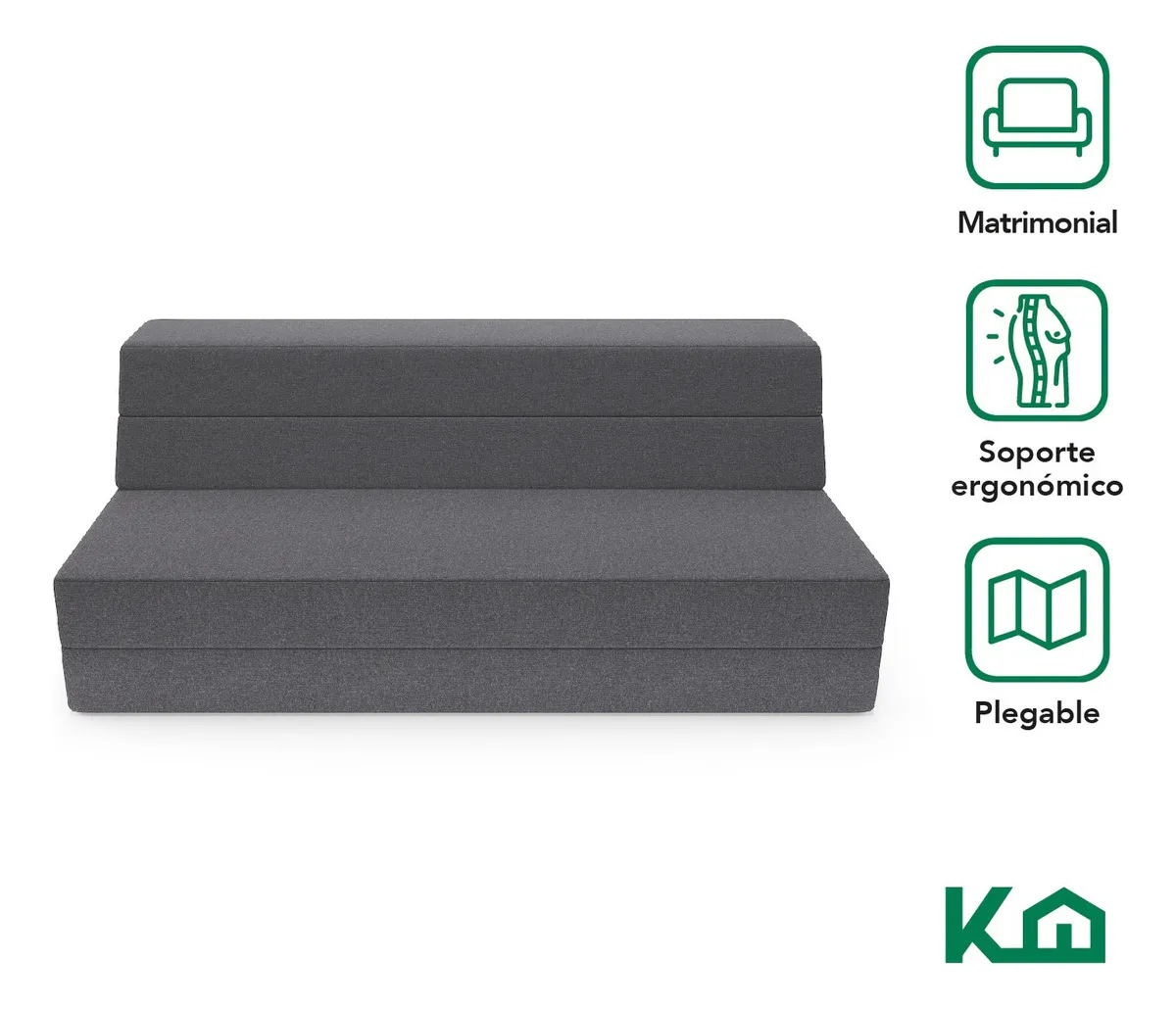 Sofa Cama Sillon Plegable Matrimonial 2 En 1 Colchon Sala Multifuncional Relleno De Espuma De Alta Densidad Funda Desmontable Soporte Ergonomico Y Suavidad Facil Lavado Descanso Hogar Habitacion