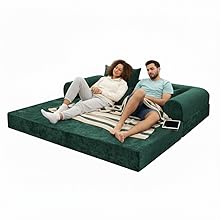 "Sof&aacute; cama Teddy convertido en cama king size, amplia y c&oacute;moda para dos personas"