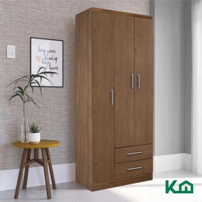 Kingshouse | Ropero De 6 Puertas con 2 Cajones – Color Café – Barra para Colgar – Estructura MDP – Mueble Organizador De Ropa – Armario para Casa, Recámara y Hogar