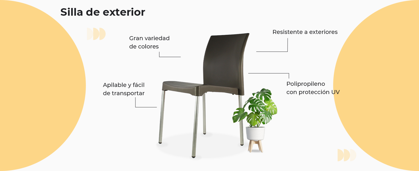 silla minimalista, silla blanca, sillas para sala, silla decorativa, silla exterior, sillas de jardi