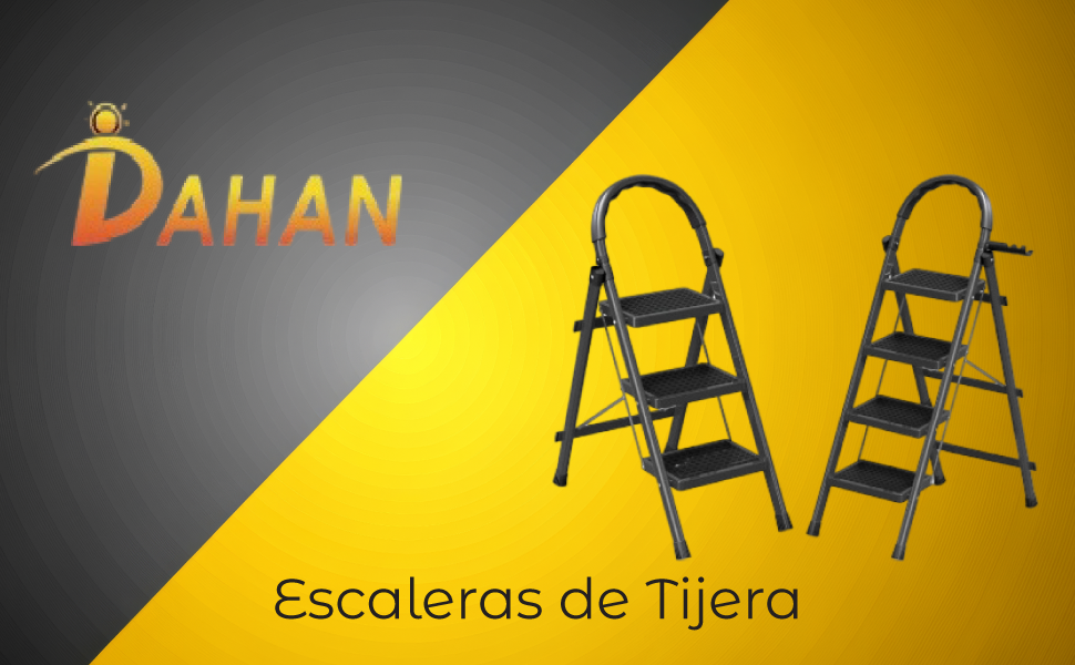 Escaleras de Tijera 3 Peldaños,Tubular Antiderrapante,Plegables, Casa,Oficina,Comercio,Industria