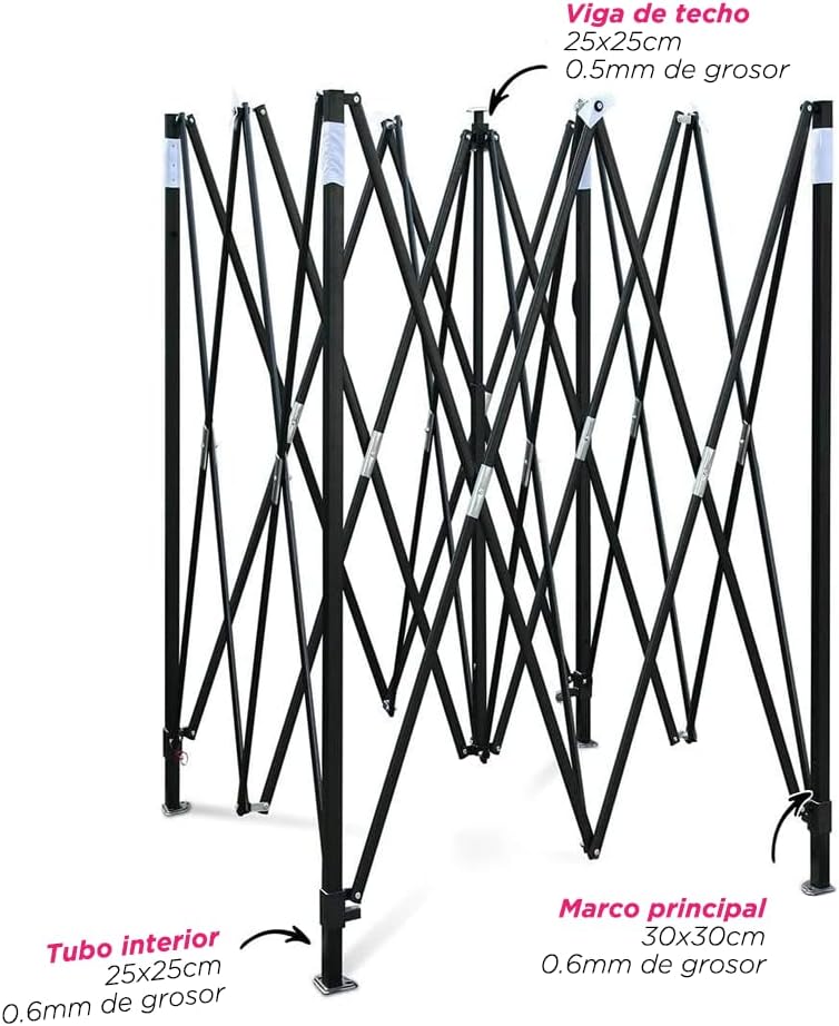 VANLIG | Carpa Toldo Plegable 2x2m | Impermeable, para Uso Temporal y Comercial | Fácil de Armar | Protección Solar UV | Ideal para Jardín, Eventos y Exterior | Color Negro