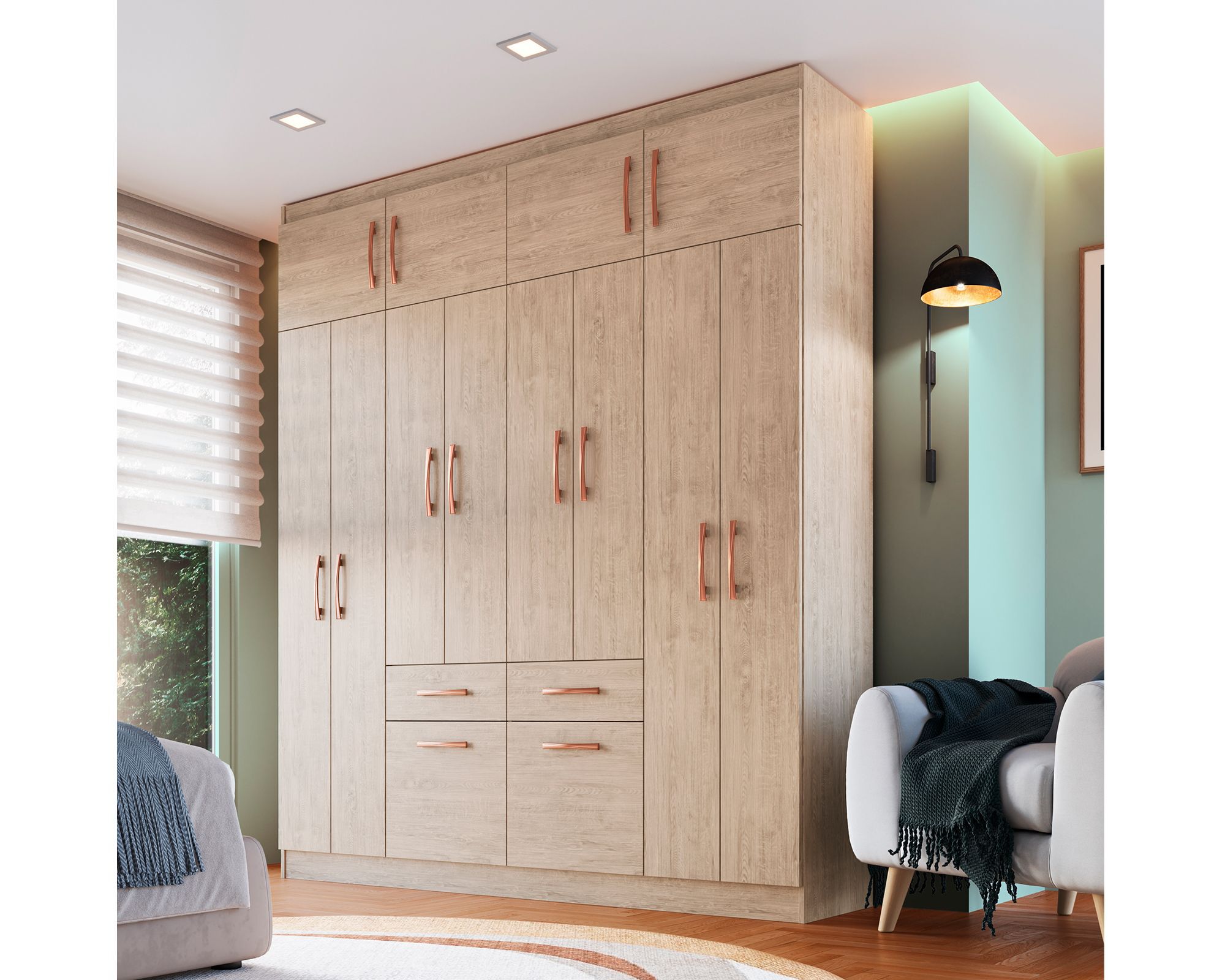 Clóset 12 puertas 2 cajones 2 zapateros 58812 arena