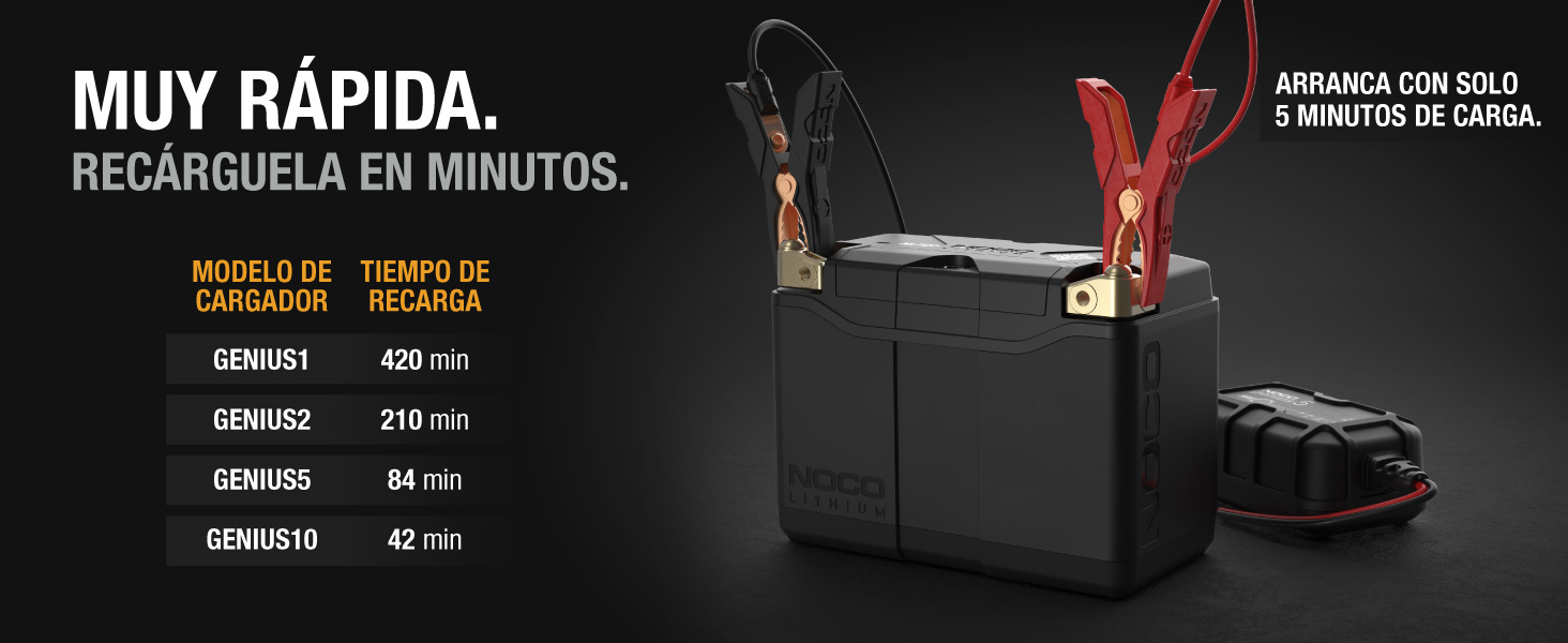 Lithium NLP20, Grupo 20, 600A Litio Powersports Batería, 12V 7Ah Batería de Moto con BMS Dinámico