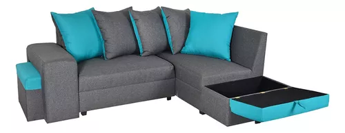 Sala Esquinera Economica Moderna Minimalista Sillón Esquiner Color Gris Diseño de la tela Lino