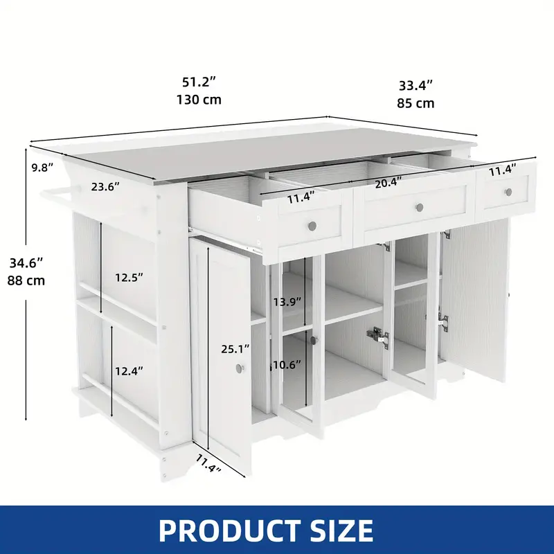 Isla de cocina HomLif con hoja abatible y almacenamiento, carrito de isla de cocina con enchufes, regalo de Halloween y Navidad.