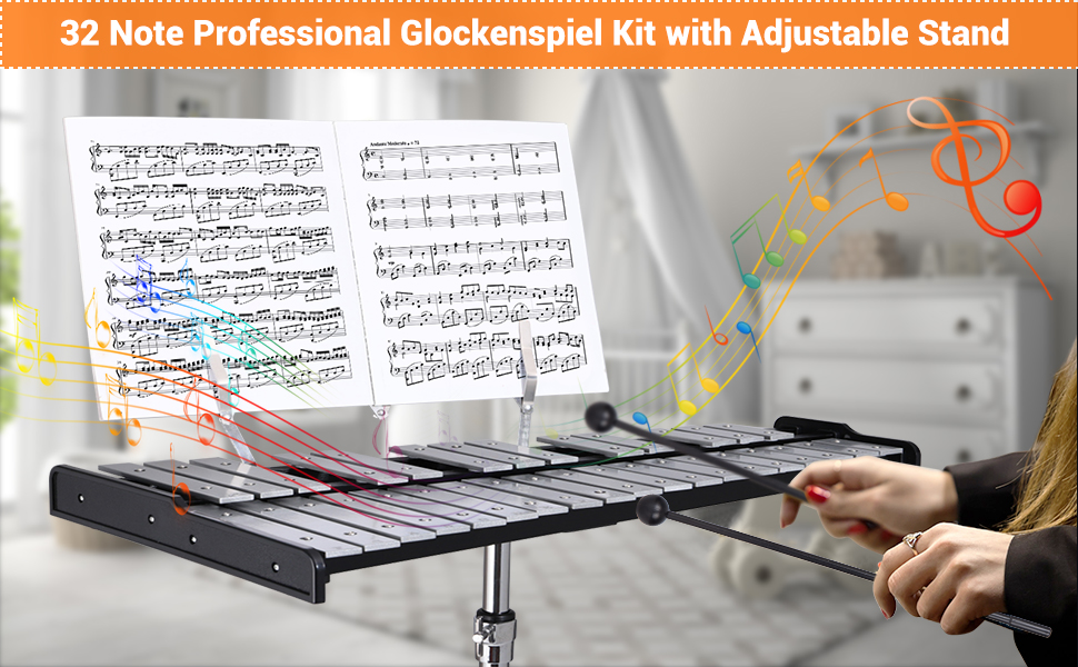  Kit de campana de percusi&oacute;n Glockenspiel de 32 notas