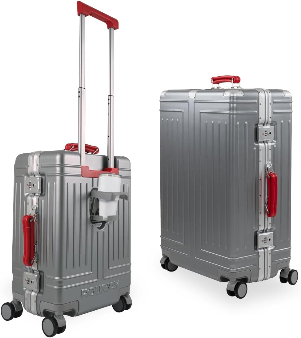 Set de 2 Maletas Premium 20 y 26 Pulgadas Equipaje de mano Con Candado TSA Compartimiento Para Laptop USB Ruedas Giratorias (Rojo)-#17011001901303020502#