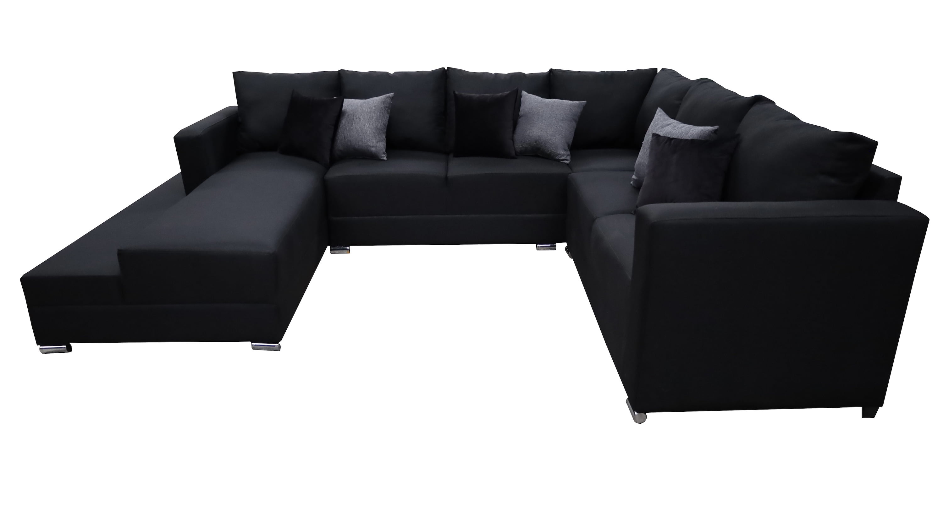 Sala esquinera en U El Bazar Store modelo Corbel gris oxford 4 salas en 1