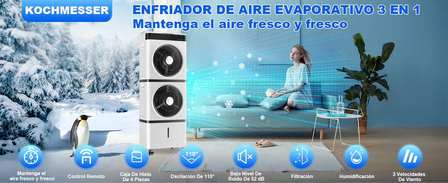 Enfriador de Aire 3 en 1 Port&aacute;til