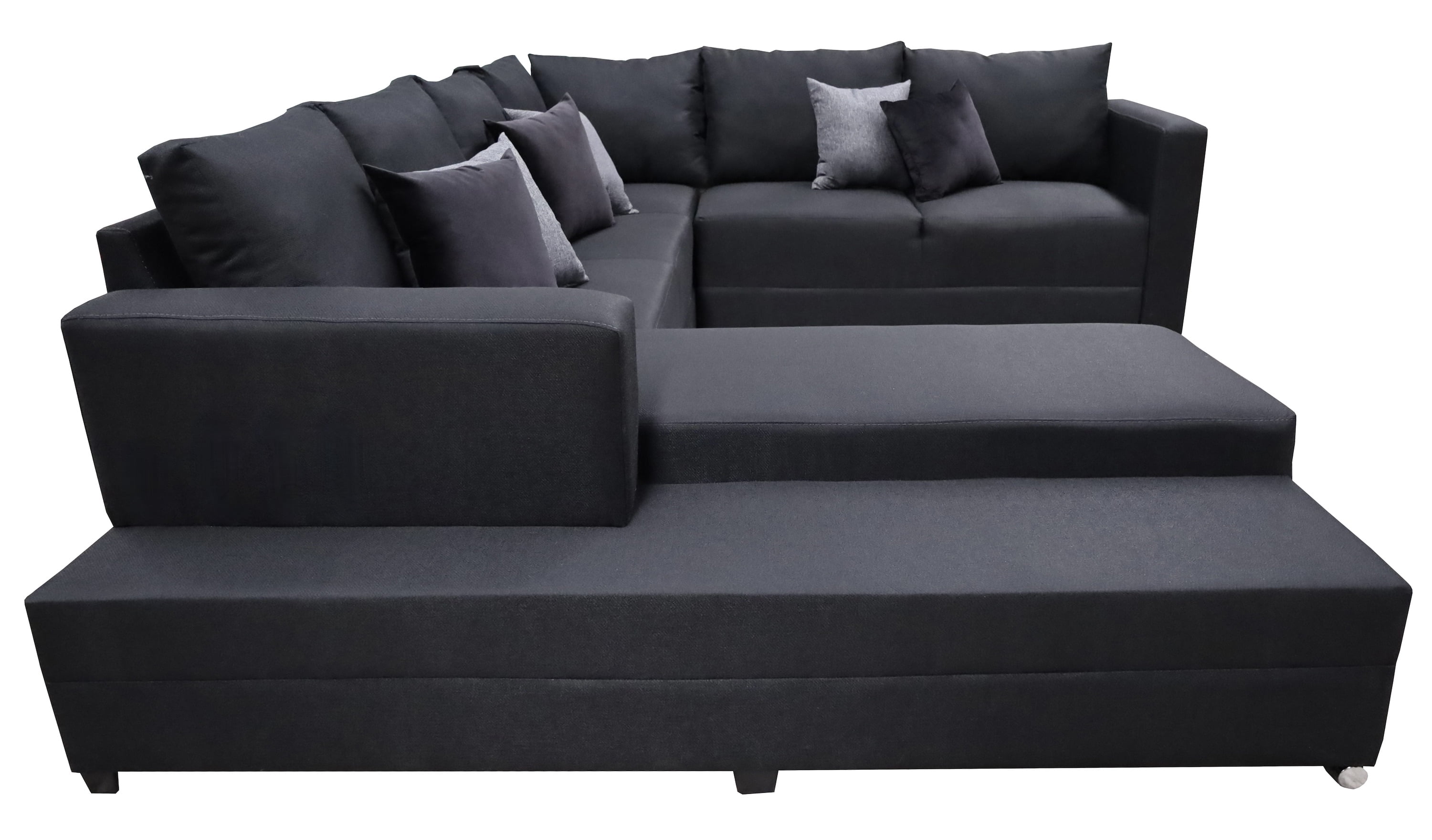 Sala esquinera en U El Bazar Store modelo Corbel gris oxford 4 salas en 1