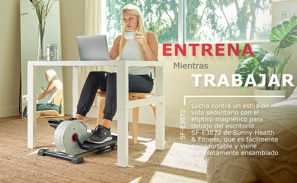 Sunny Health & Fitness El&iacute;ptica debajo del escritorio - SF-E3872