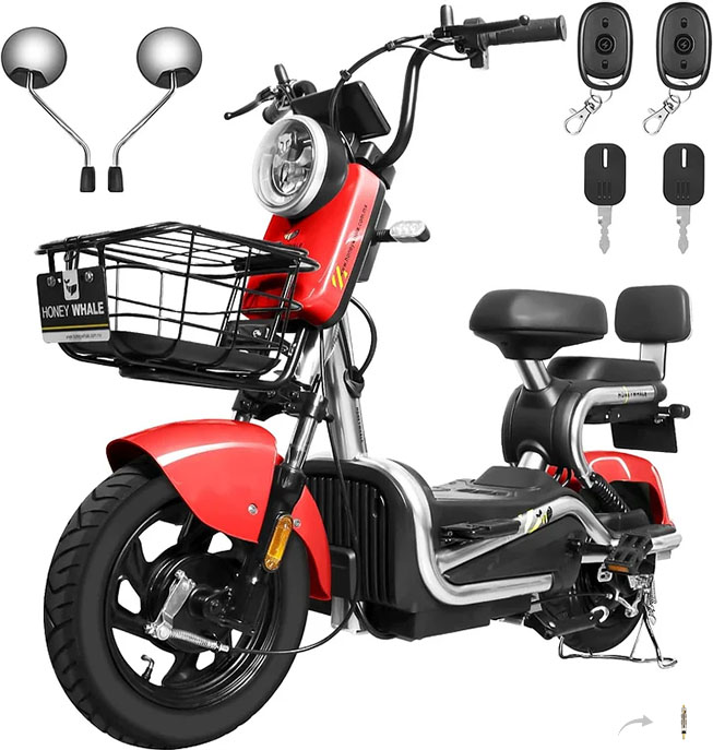 HONEYWHALE KC-Cool Bicicleta Electrica para Adultos, Bicimoto Eléctrica con Alarma, Máxima del Motor 700W, Velocidad Máxima 45KM/H, Autonomía 55-60KM, Baterías de Gran Capacidad 20AH—válvula de vehículo eléctrico