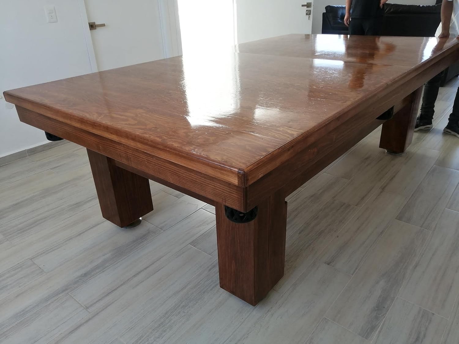 Mesa de Billar con Cubierta para Comedor Hecha a Mano en México Mesas Profesionales (Rojo)