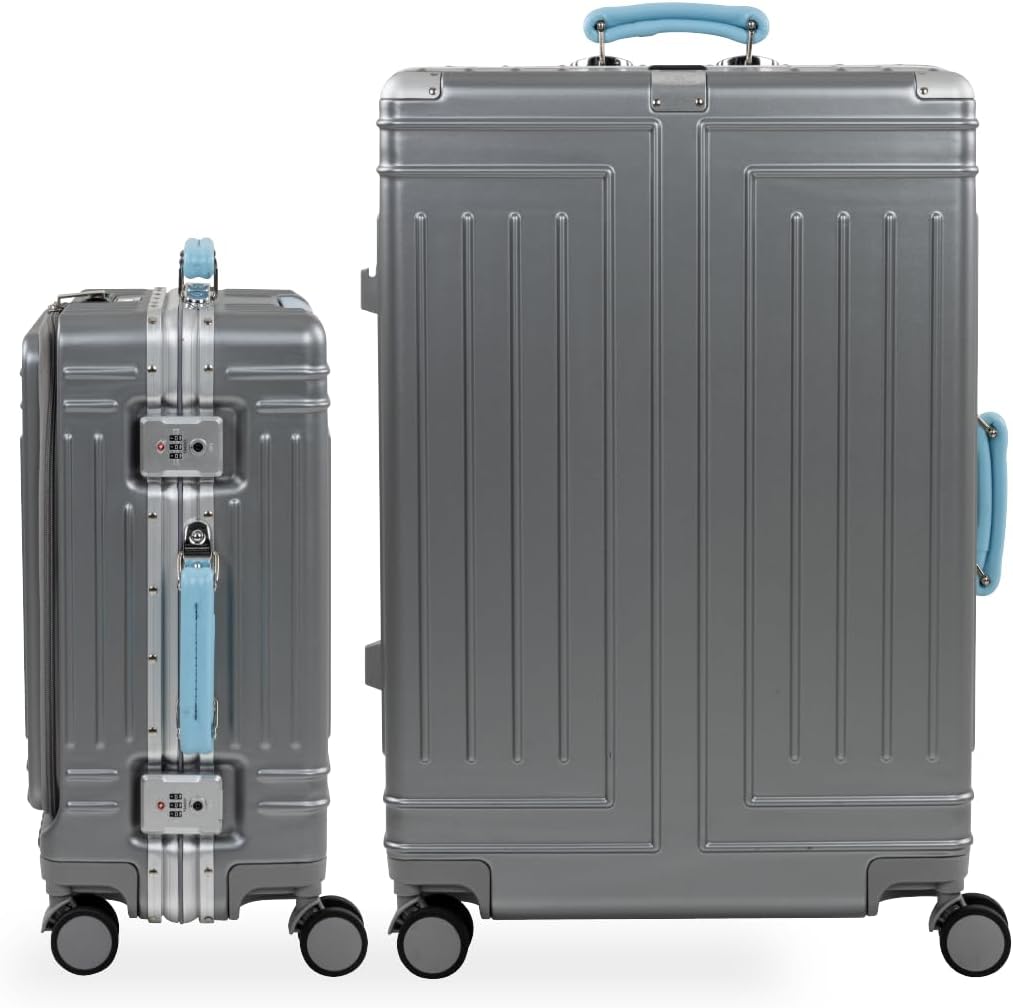 Set de 2 Maletas Premium 20 y 26 Pulgadas Equipaje de mano Con Candado TSA Compartimiento Para Laptop USB Ruedas Giratorias (Rojo)-#17011001901303020502#