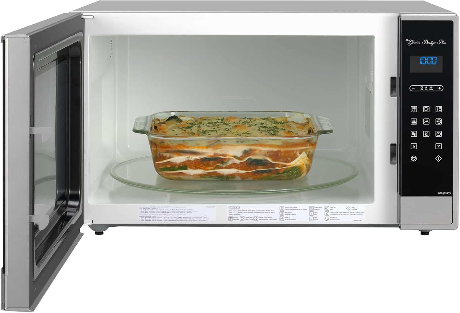 Horno de Microondas Panasonic NN-SE995SRPH Cyclonic Inverter, Capacidad 2.2 pies cúbicos, Sensor Genius, Acero Inoxidable