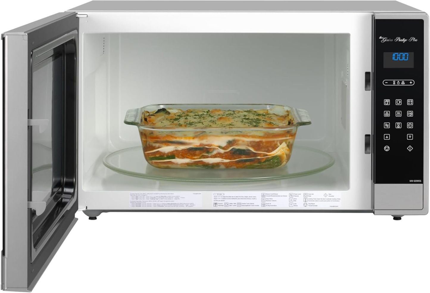 Horno de Microondas Panasonic NN-SE995SRPH Cyclonic Inverter, Capacidad 2.2 pies cúbicos, Sensor Genius, Acero Inoxidable