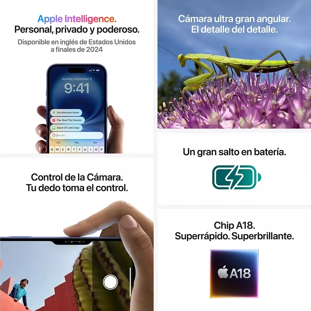 Apple iPhone 16 (128 GB) - Ultramarino - Distribuidor Autorizado