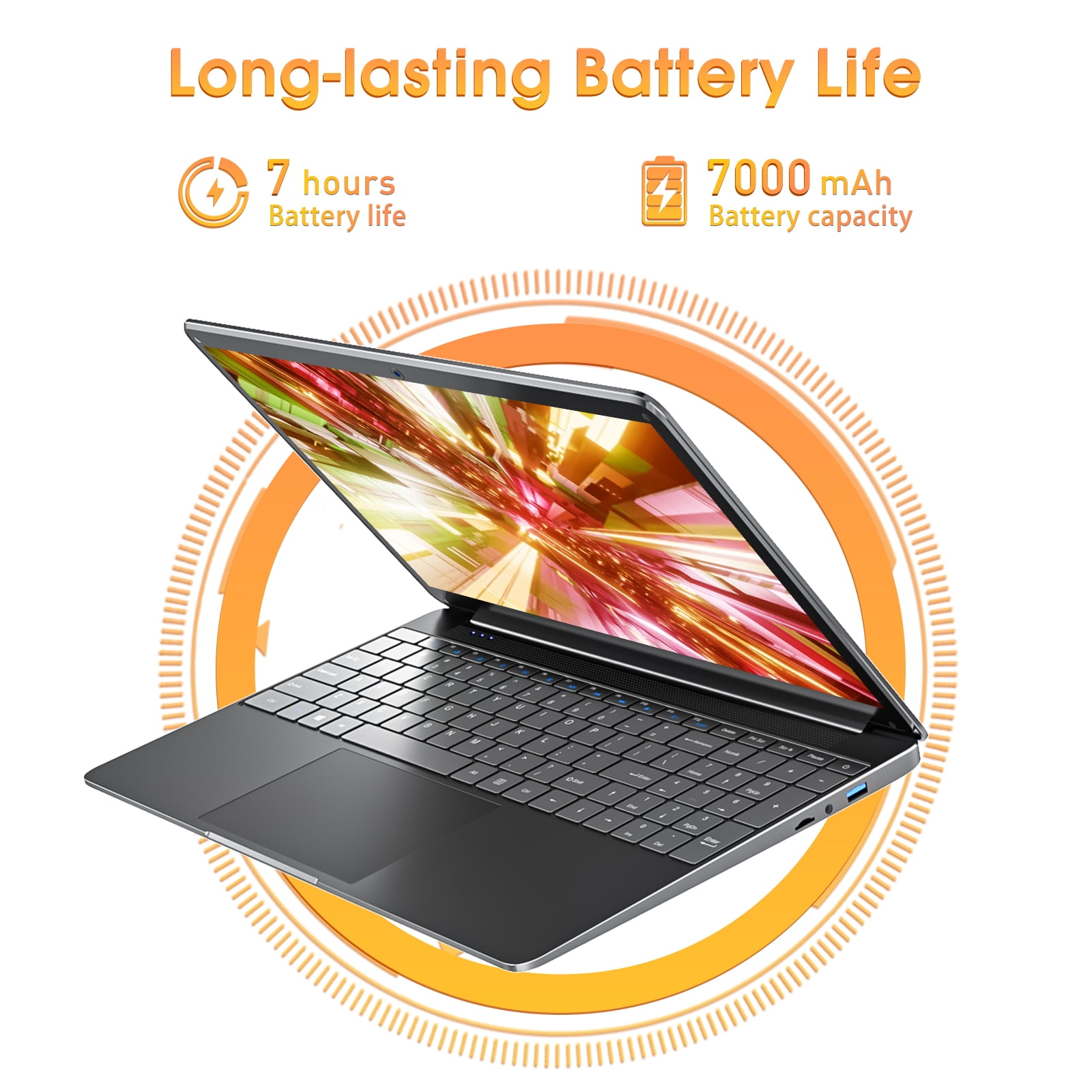 SGIN portátil de 15,6 pulgadas, 8 GB DDR4, 256 GB SSD, Windows 11 con procesador Intel Celeron de 4 núcleos, HD IPS 1366x 768