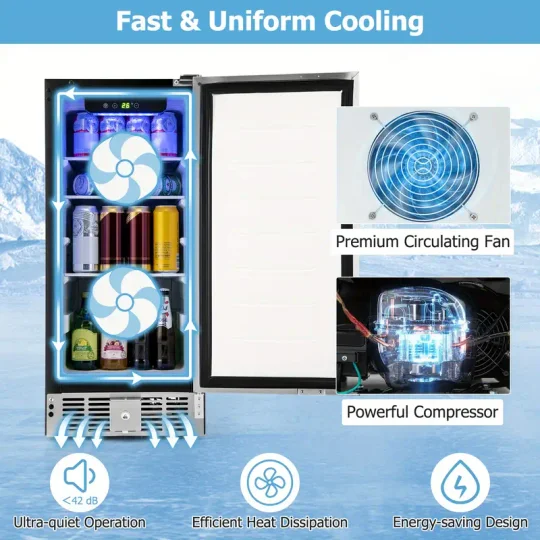 Maxmass Refrigerador Compacto Bajo Encimera/Refrigerador Independiente con Temperatura Ajustable