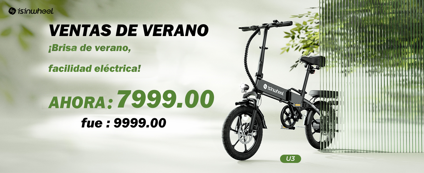 Bicicleta el&eacute;ctrica plegable para adultos isnwheel U3