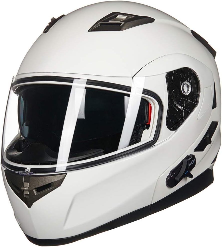 ILM - Casco de Motocicleta Modular Integrado con Bluetooth, con protección Solar para Mp3, Modelo 953/953 Pro！
