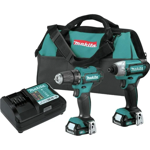 Kit combinado de destornillador inalámbrico y destornillador de impacto de 12 V Makita